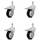 Service Caster 4 Inch Black Polyurethane Swivel 3/8 Inch Stem Caster Set with Total Lock Brake SCC-TSTTL20S414-PPUB-BLK-381615-4 - alternate 2